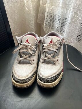 Nike Air Jordan 3 White with Red and Gray Accents